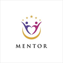 mentor logo with heart vector