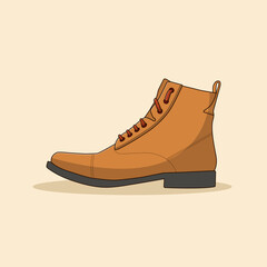 Leather Shoes Vector Icon Illustration. Footwear. Accessories. Flat Cartoon Style Suitable for Web, Landing Page, Banner, Flyer, Sticker, Wallpaper, Background, Mobile App, UI