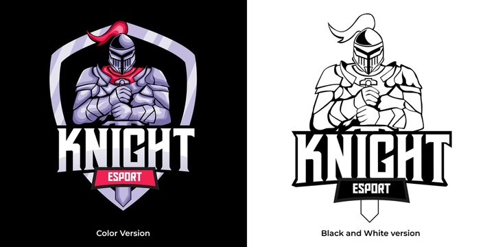 knight mascot esport logo design