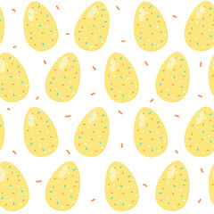 Seamless pattern with yellow Easter eggs. Vector illustration.