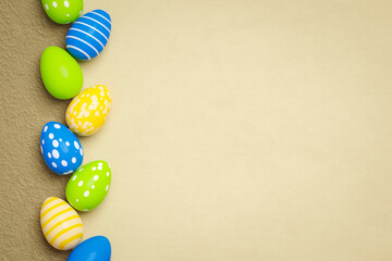 a beautiful colored eggs easter background