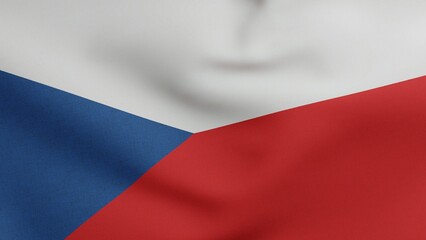 National flag of Czech Republic waving 3D Render, flag of Czechia textile, Czechoslovakia Flag Czech designed by Jaroslav Kursa, Statni vlajka Ceske republiky