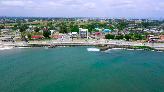 Aerial view. City of Bata. Equatorial Guinea. Africa