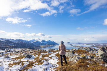 Great spring hike to Skomofjellet,Helgeland,Northern Norway,scandinavia,Europe