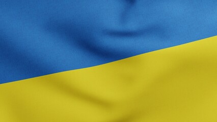 National flag of Ukraine waving 3D Render, Ukrainian Peoples Republic flag, Ukrainian independence or flag Ukraina textile - obrazy, fototapety, plakaty