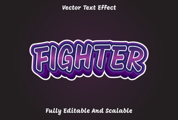 Fototapeta premium purple color fighting text effect editable for games.