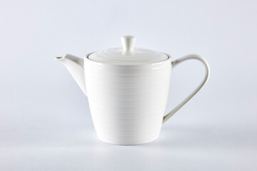 White teapot illustration on white