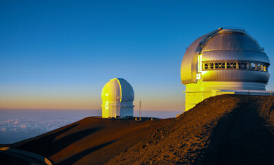 Astronomical Observatory at the summit of Mauna Kea - Hawaii - USA
