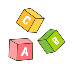 Kid Toy Cubes with Alphabet. Vector illustration