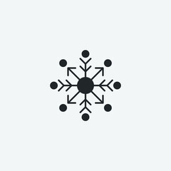  Snowflake vector icon illustration sign