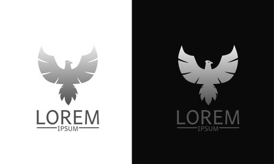 Obraz premium Illustration vector graphic of, template logo eagle spread wing silver color