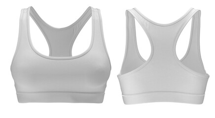 Women's Sports Bra Mockup ( 3D photorealistic render ) White 