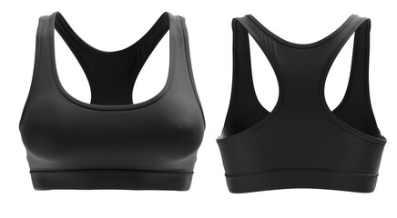Women's Sports Bra Mockup ( 3D photorealistic render ) Black