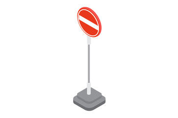llustration of Stop sign on white background, vector 3d isometric Suitable for Diagrams, Infographics, And Other Graphic Related Assets