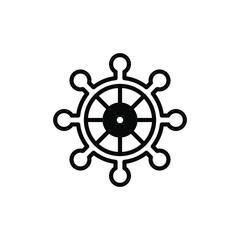 Obraz premium Rudder, Nautical, Ship, Boat Solid Line Icon Vector Illustration Logo Template. Suitable For Many Purposes.