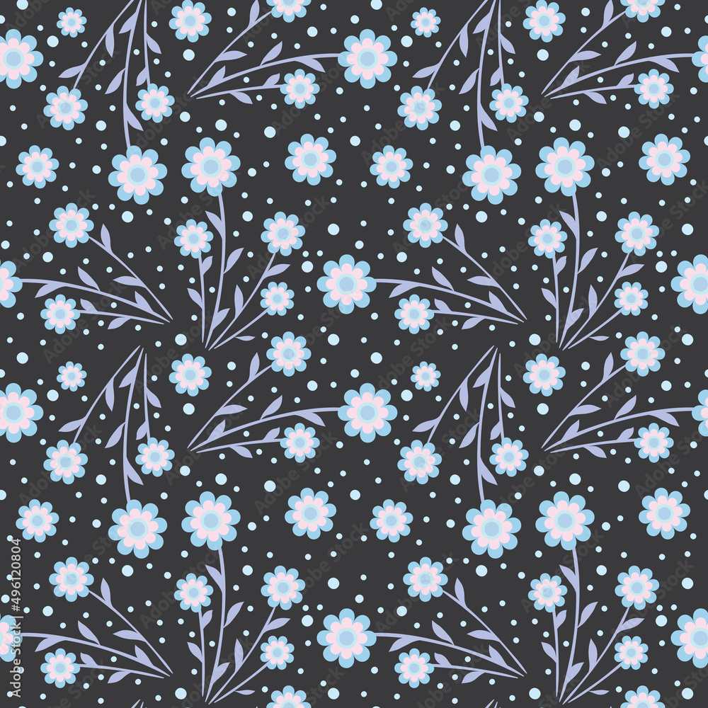 Poster floral vector pattern. flower seamless repeat pattern background.