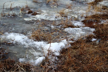 Melting snow ice 