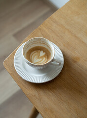 Latte art - in cup of coffee