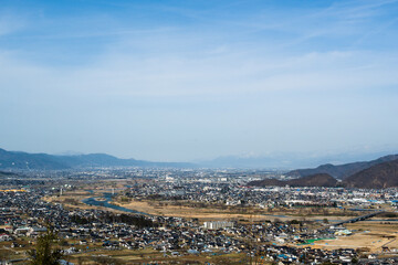 日本三大車窓の景観　JR篠ノ井線姨捨から善光寺平を一望