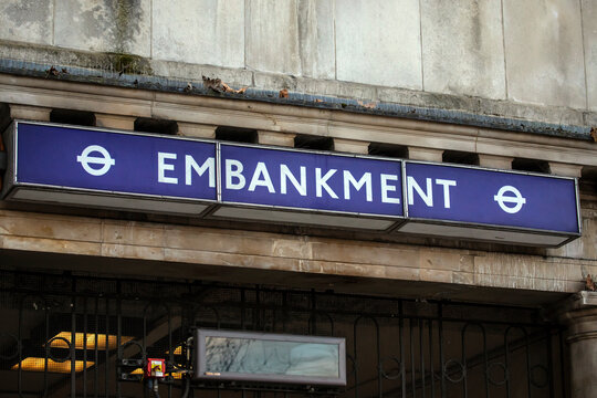 Embankment Underground Station in London, UK