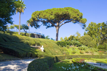 Monument to Bellini in Bellini Garden in Catania, Italy, Sicily
