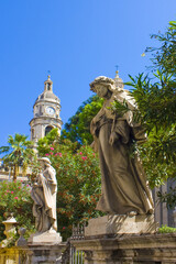 Sculpture of St. Agatha Cathedral (or Duomo) at Piazza Duomo in Catania, Italy, Sicily