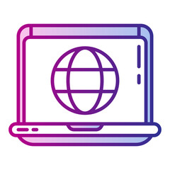 laptop and internet globe