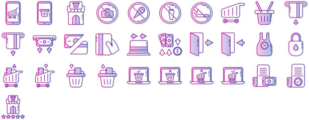 supermarket icon set