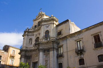 Fototapeta na wymiar Church of Sant Placido in Catania, Italy, Sicily