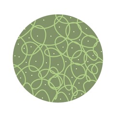 Cute doodle green circle set. Icon collection on White background. 