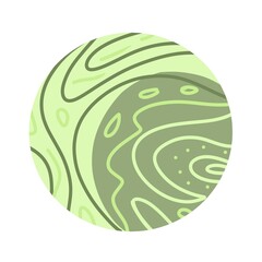 Cute doodle green circle set. Icon collection on White background. 