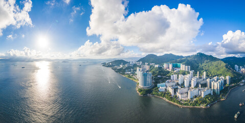 Aerial view of South side of Hong Kong Island, Daytime
