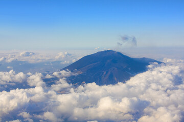 Fototapeta na wymiar Aerial view of volcano Etna during a fly