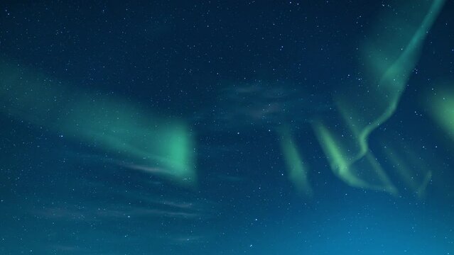 Aurora Borealis Green Loop Winter Sky Northern Lights