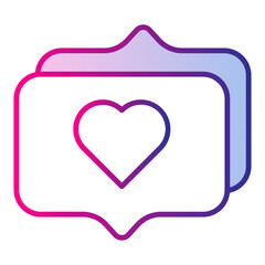 heart message and chat balloon icon