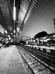 the train station in the night