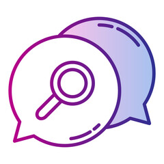 magnifying and chat bubble