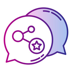 share icon and chat bubble