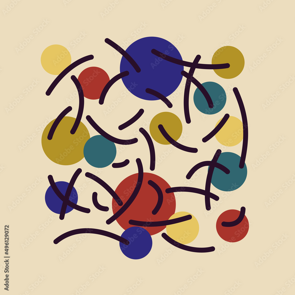 Poster abstract background with various hand drawn elements in the doodle style. a template for your design