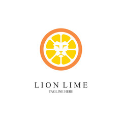 lion lime lemon logo template design for brand or company and other