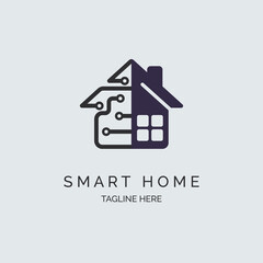 smart home logo template design for brand or company and other