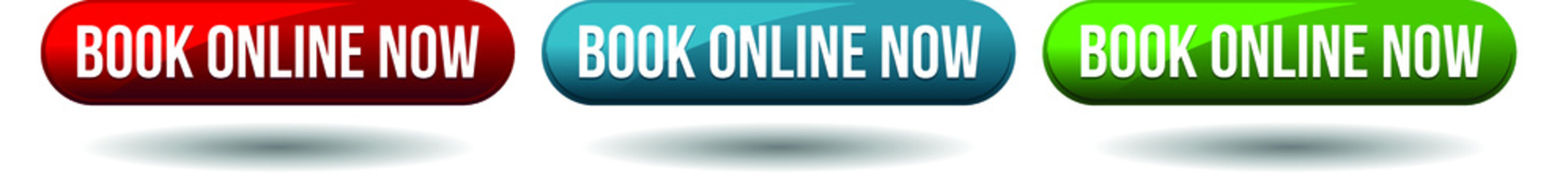 book online now button. push button sign key set.