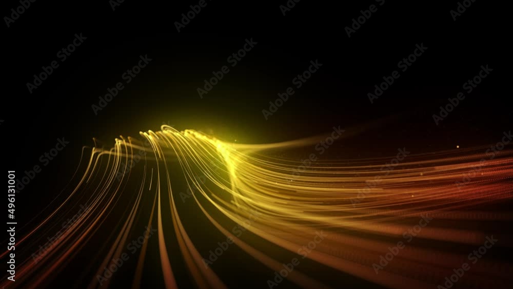 Poster abstract glowing 3d light strokes background/ 4k animation of an abstract looped wallpaper backgroun