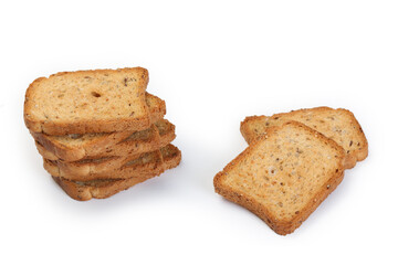 biscottes sur fond blanc