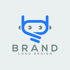 Fototapeta premium vector Creative Initials Simple Robot Logo Design 