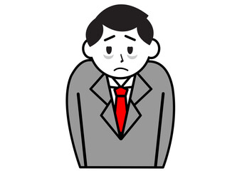 目の下にくまのあるサラリーマン