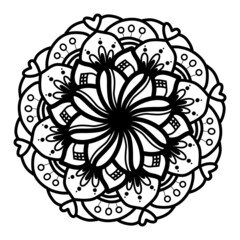 lace ornament Circle pattern in the form of mandala for Henna, Mehndi, tattoos, decorative ornaments in ethnic oriental style, coloring book pages.