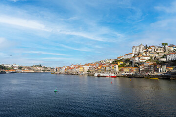 Naklejka na ściany i meble panoramic view over the Douro river in Porto, Portugal