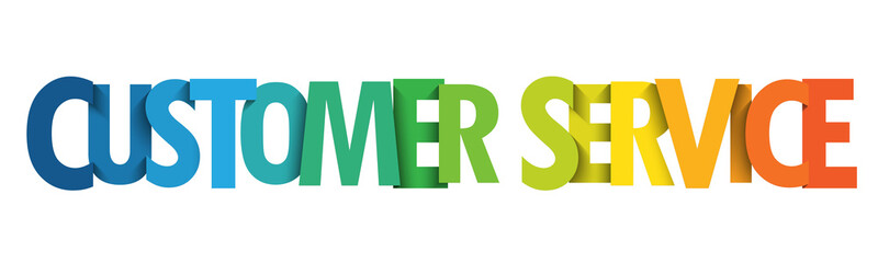 CUSTOMER SERVICE colorful vector typography banner