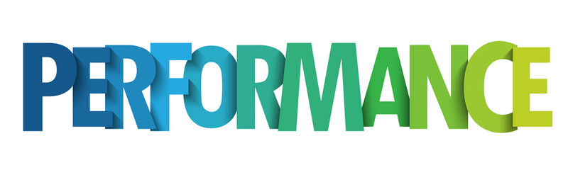 PERFORMANCE colorful vector typography banner